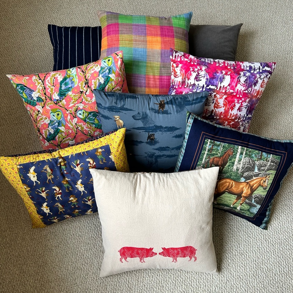 ONE Handmade Decorative Throw Pillow Cover Only, One of a Kind, OOAK